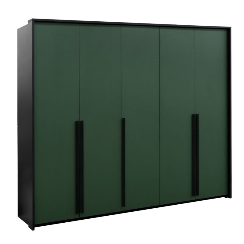 Szafa ubraniowa uchylna Bettso Genua 255 cm z czarnymi uchwytami zielony 1szt.