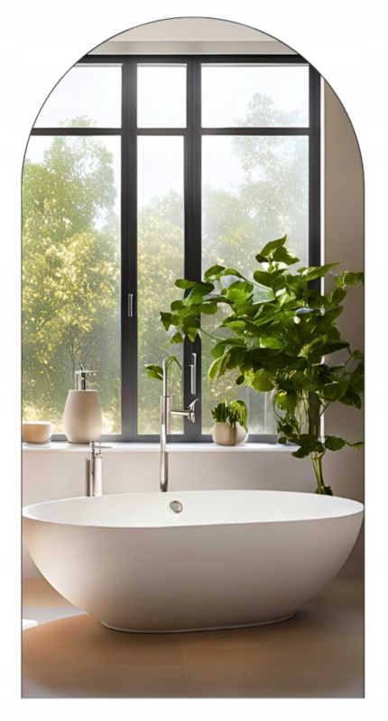 Lustro 50x110 Półowalne Srebrne Bez Oświetlenia Łazienkowe Półowal Premium 1 szt