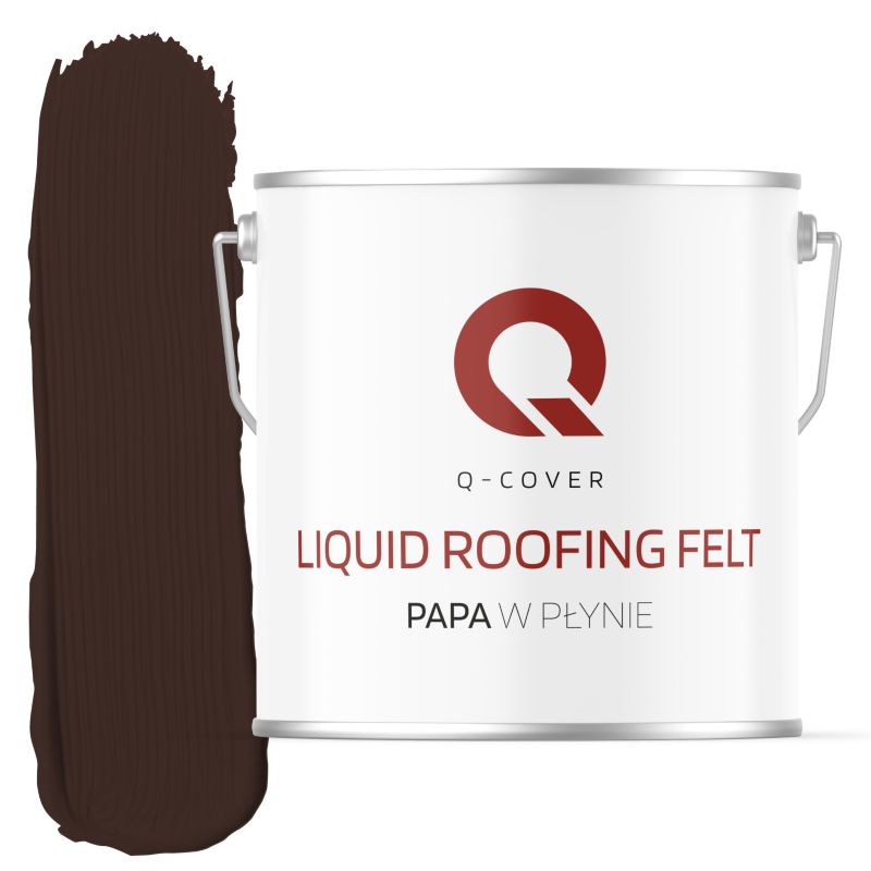 Papa w Płynie Uszczelniacz do Dachów Q-Cover Czekoladowy brąz RAL8017 5KG