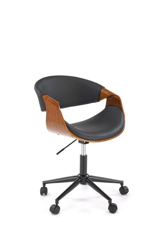 Fotel biurowy ergonomiczny Nadi INTESI czarny orzechowy obrotowy z podłokietnikami 1 szt.