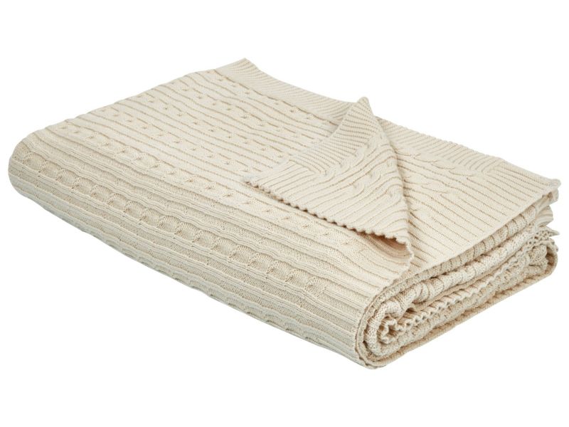 Koc Anamur Bawełna 110 x 180 cm Beżowy 1 szt.