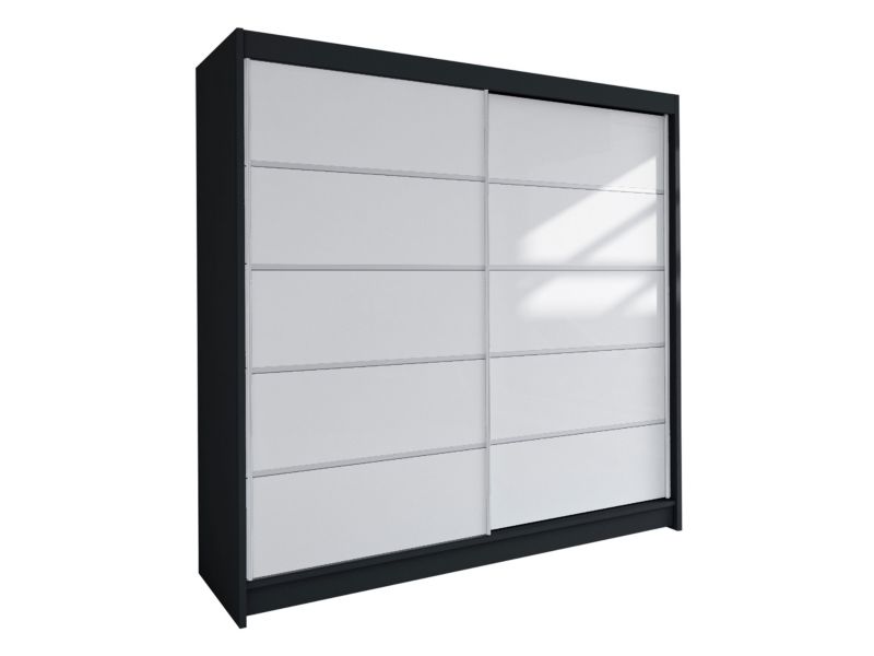Szafa MIRJAN 24 z drzwiami przesuwnymi Talin IV czarny/biały 1 szt.