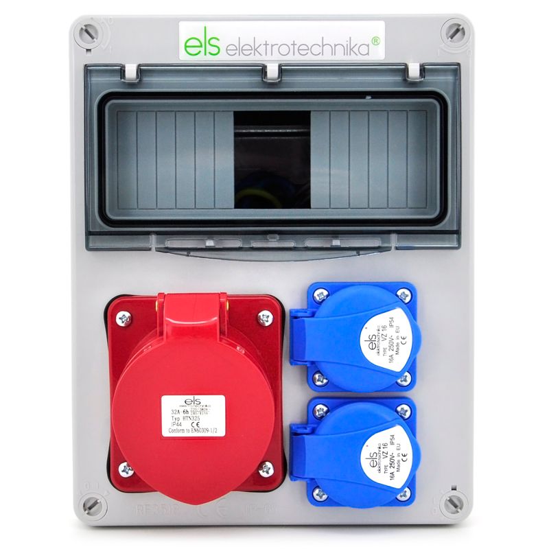 Rozdzielnica elektryczna 8-polowa ELS Elektrotechnika 8NO201 2x230V 1x32A/5 obudowa natynkowa, okablowana, niewyposażona, 1 szt.