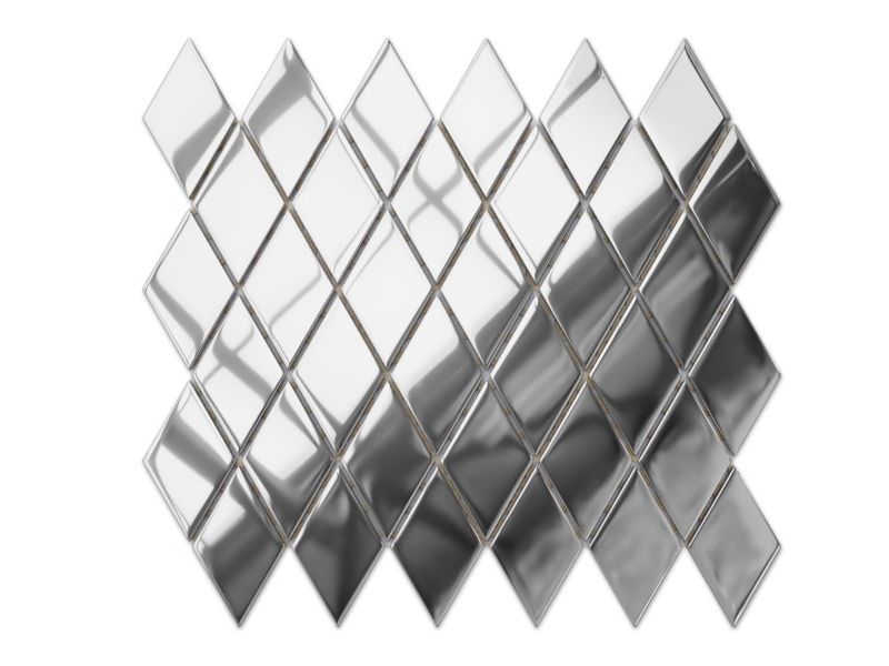 Mozaika szklana Ilcom karo romb silver srebrna chrom metallic 29.2 x 25.0 cm 1 szt.