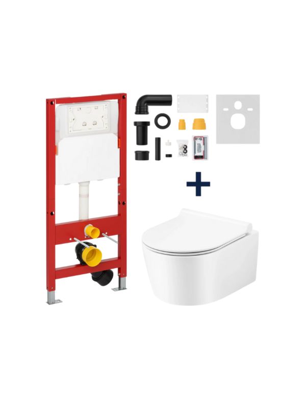 Zestaw Uptrend YOSEMITE Corona miska WC + stelaż + akcesoria do montażu UP-Pack, biały połysk 1 kpl.