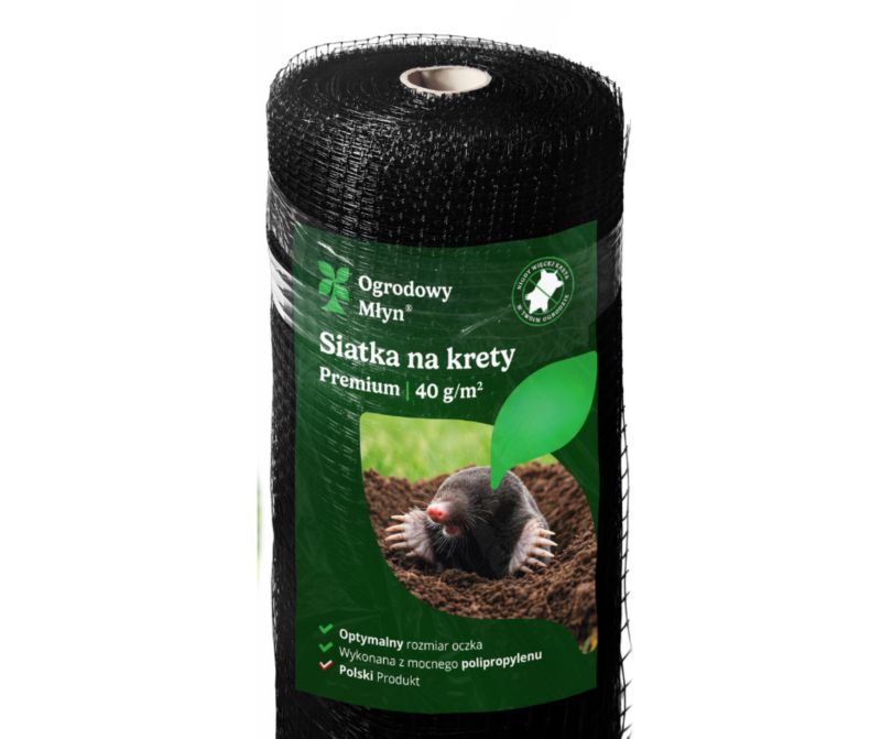 Siatka na krety Ogrodowy Młyn 40g 1x100m PREMIUM Gruba pod Trawnik PRZECIW KRETOM Nornice 1 szt