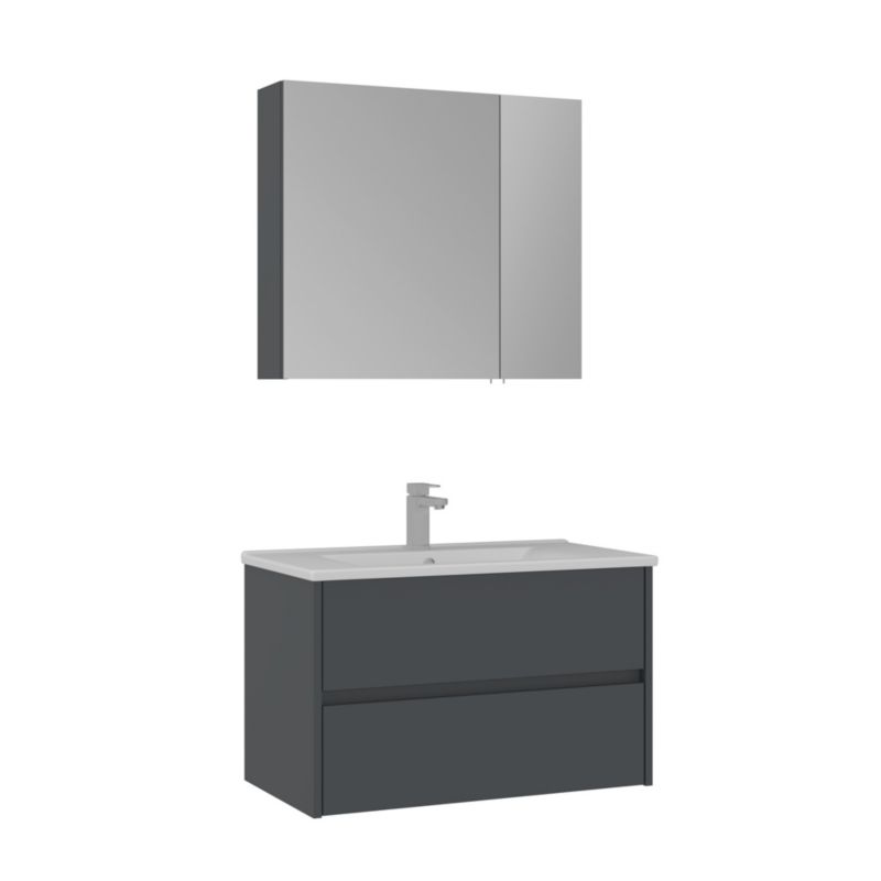 Zestaw łazienkowy ORKA Side szafka 85 cm z umywalką lustro 60 cm 1szt.