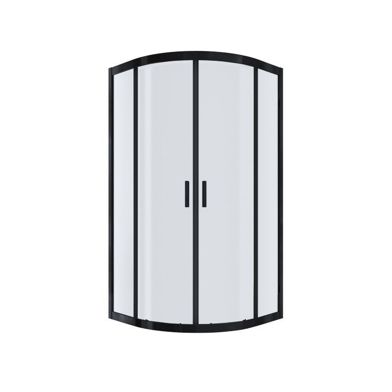 Kabina prysznicowa NAMELESS Durasan 90x90 czarny mat półokrągła niska 1szt.