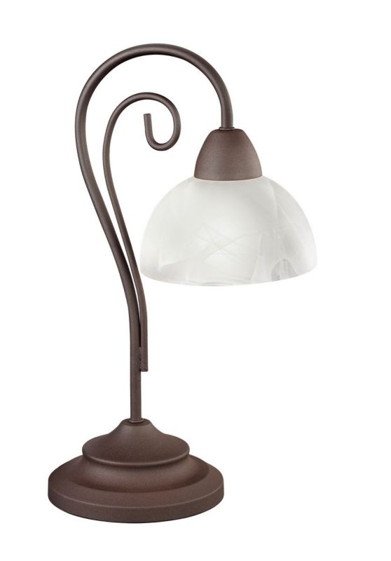 Lampa stołowa RL Country brązowo-biała 1 x E14 x 40W IP20 wym: 40 x 15.5 x 15.5 cm szkło - 1 szt.