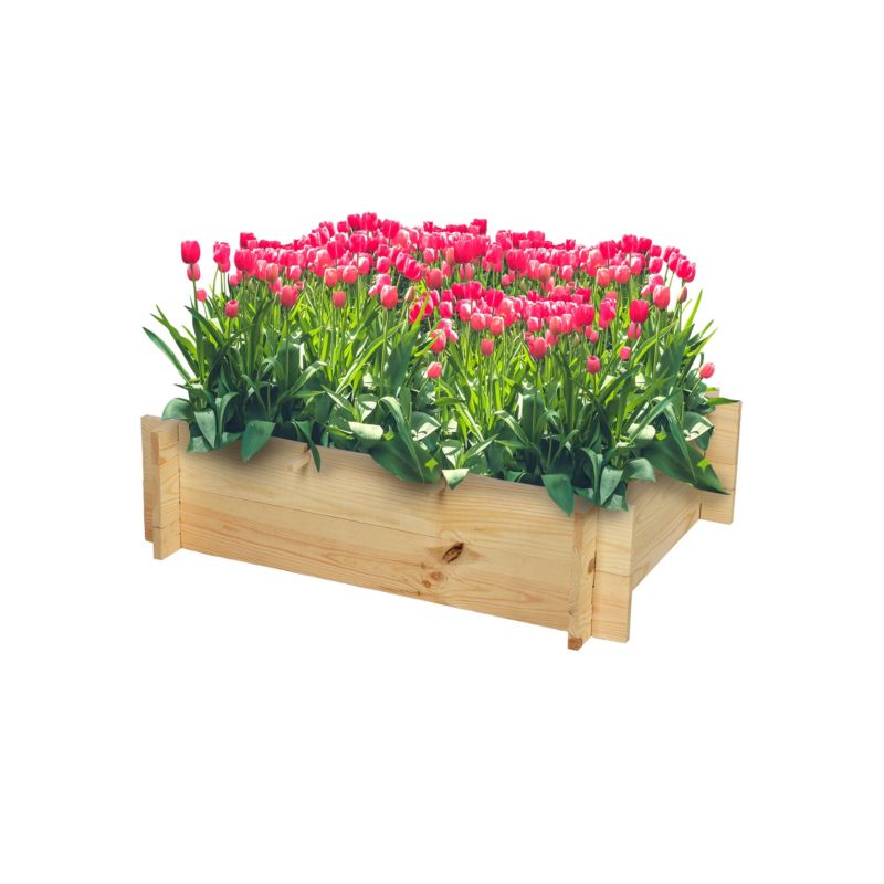 Skrzynia ogrodowa MODO24 podwyższona do uprawy warzyw i ziół 60 x 78 cm naturalna 1 szt.