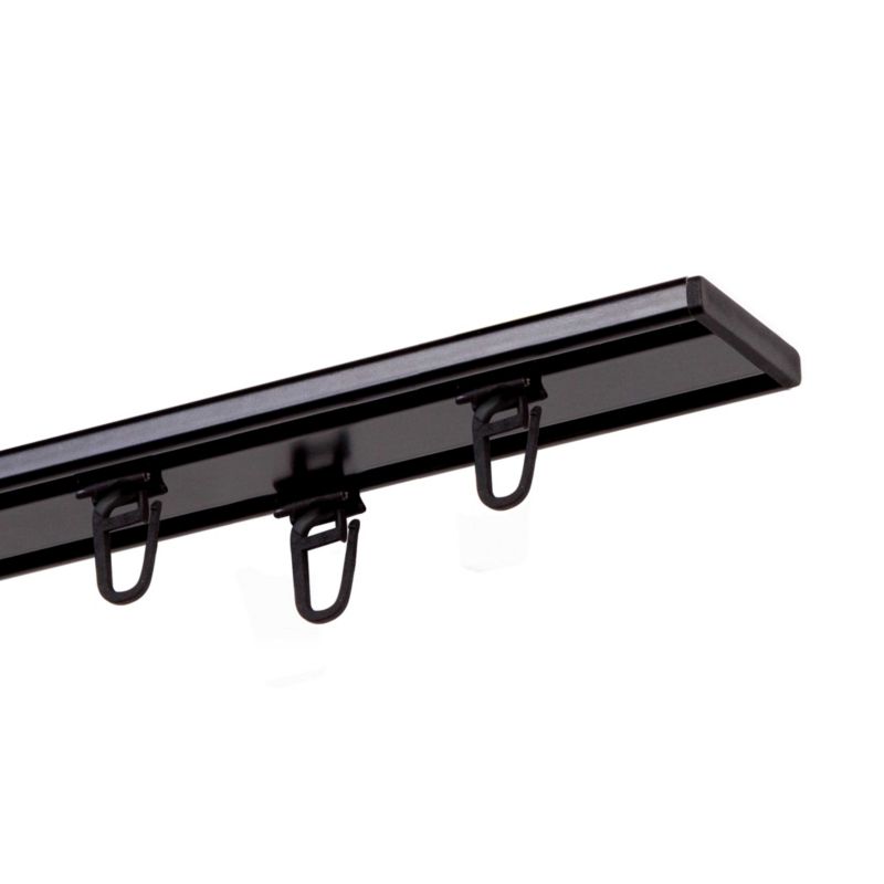 Szyna sufitowa aluminiowa 2-torowa 240 cm czarna z agrafkami
