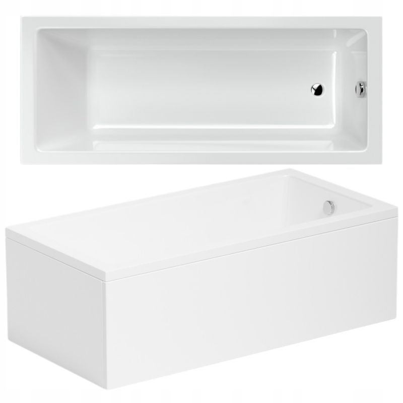 Wanna prostokątna 130 x 70 cm Quattro Mini z obudową i syfonem Laminart 1 szt.