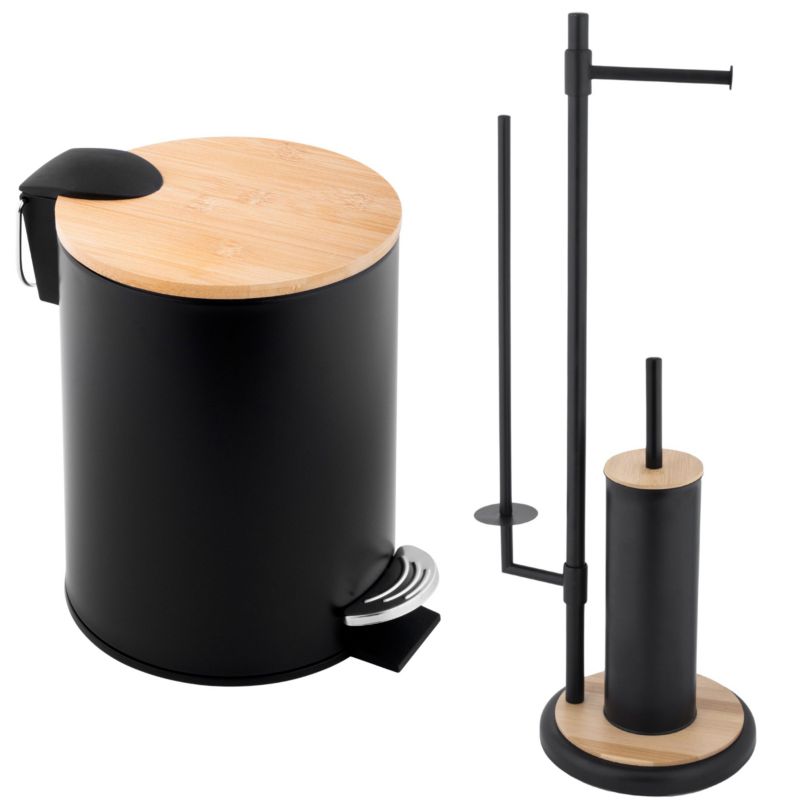 Zestaw łązienkowy Yoka Home Stojak na papier toaletowy i szczotkę WC i Kosz na śmieci 3L YOKA - 1 szt.