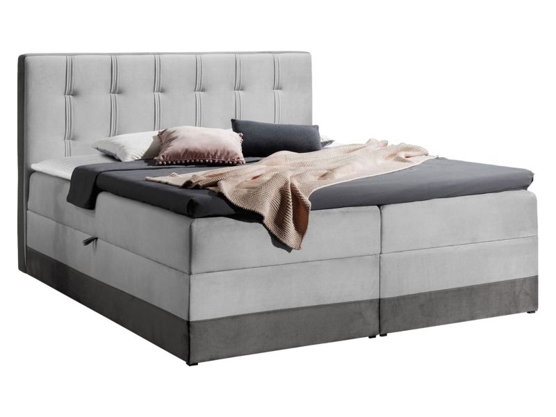 Łóżko kontynentalne MIRJAN 24 Royal 140x200 stalowy szary/srebrny szary 1 szt.