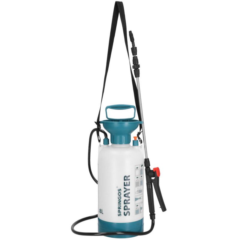 Opryskiwacz ciśnieniowy, sadowniczy Springos 8l spryskiwacz ogrodowy ręczny, teleskopowa lanca 88 cm 1 szt.