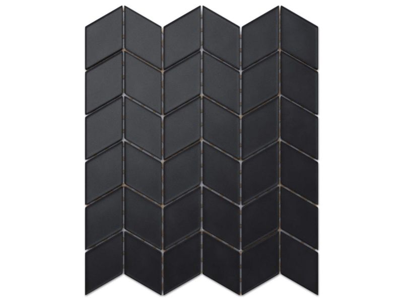Mozaika szklana Ilcom chevron romb czarny soft black 26.5 x 30.5 cm 1 szt.