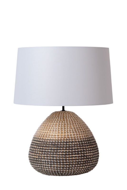 Lampa stołowa Lucide Maduka brązowo-czarna-biała 1 x E27 x 40W IP20 wym: 61 x 45 x 45 cm trawa morska - 1 szt.