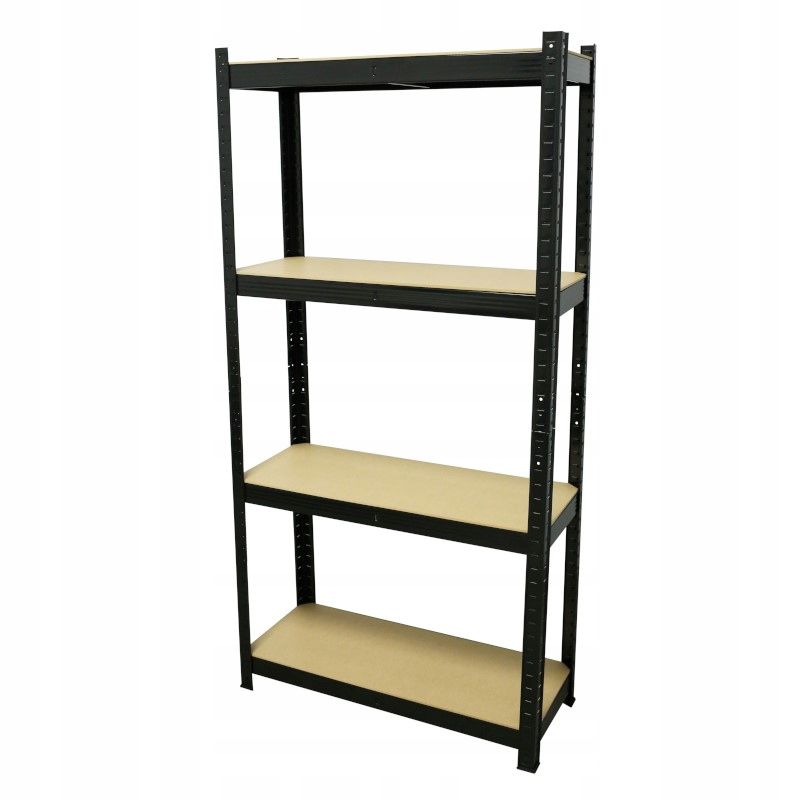 Regał Metalowy FEINZ Garażowy Magazynowy Czarny 150X75X30 Cm 4 Półki 150 Kg 1 Szt.