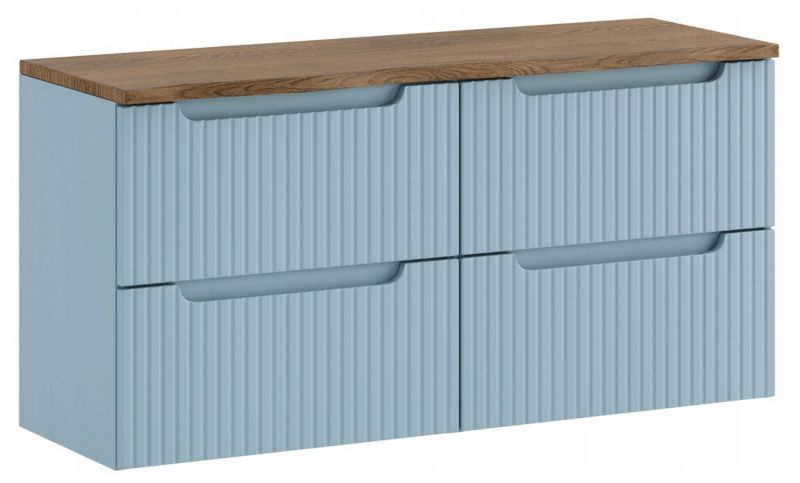 Szafka łazienkowa Furnidea 120 cm denim z blatem dąb Casella Nova 1 szt.