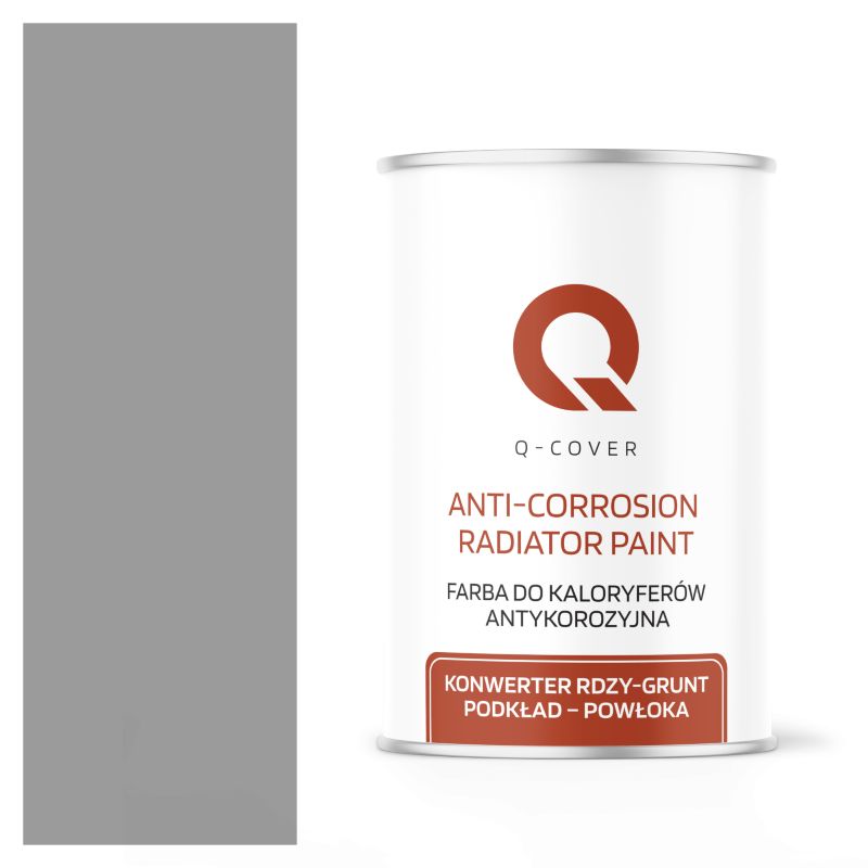 Farba do Kaloryferów Antykorozyjna Q-Cover Szary sygnałowy RAL7004 Półmat 1L