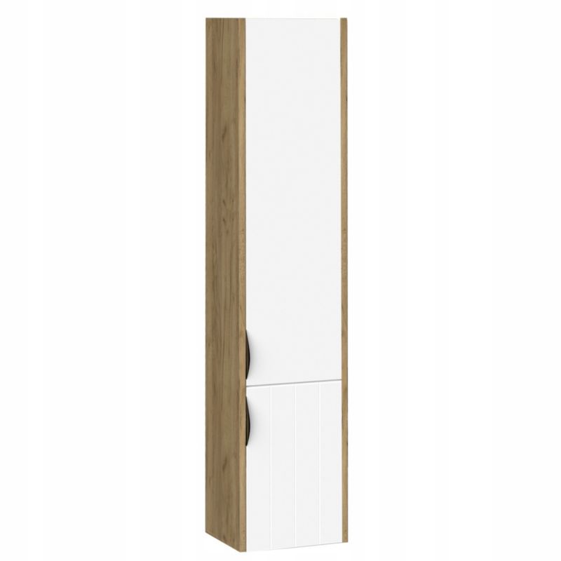 Słupek Łazienkowy Stamar Szafka Wiszący Biały / Dąb 1600 x 320 mm Drzwi MDF 1 szt