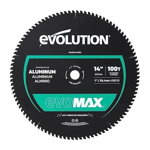 Piła tarczowa do cięcia aluminium Evolution EVOMAX 355 mm 355 x 25,4 mm, 100 zębów TCT 1 szt.