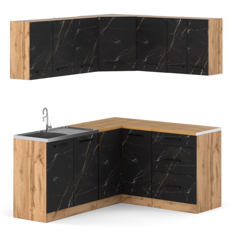 Zestaw Kuchenny Hurtownia-Mebli Z Blatem Kuchnia narożna Diana 320cm Dąb Wotan San Sebastian 320x47x145 cm 1szt.