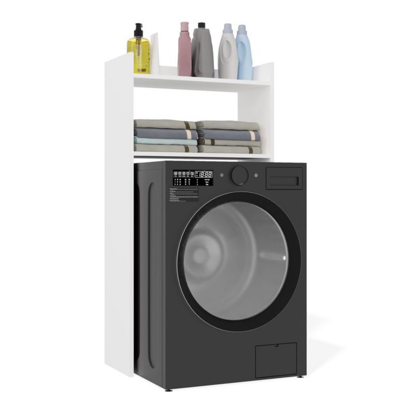 Szafka Łazienkowa Topeshop NINA NP BIAŁA Na Pralkę Regał Słupek 2 Półki Do Łazienki 30x64x126 cm 1 szt.