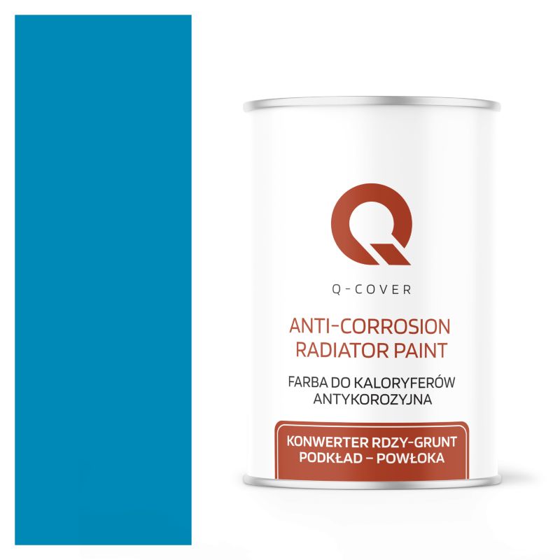 Farba do Kaloryferów Antykorozyjna Q-Cover Niebieski jasny RAL5012 Wysoki Połysk 1L