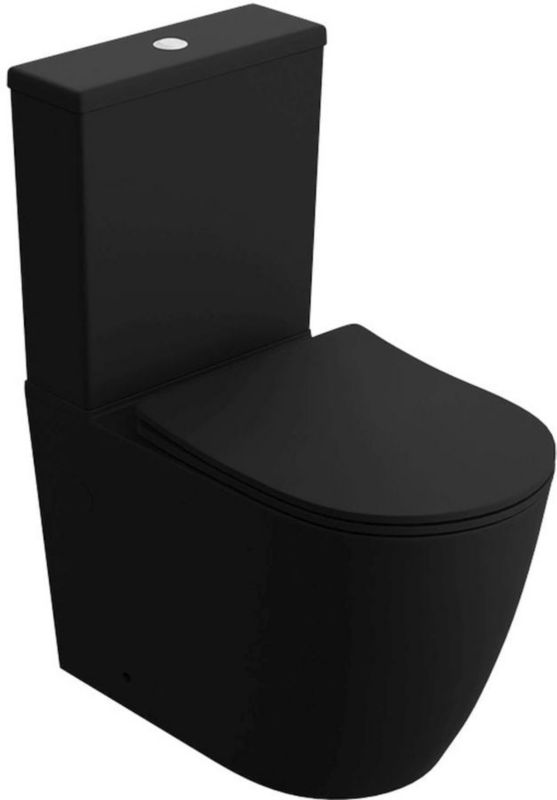 Zestaw wc kompaktowy LaVita Nautilius czarny mat, bezkantowy, wolnoopadająca deska, 1 szt.