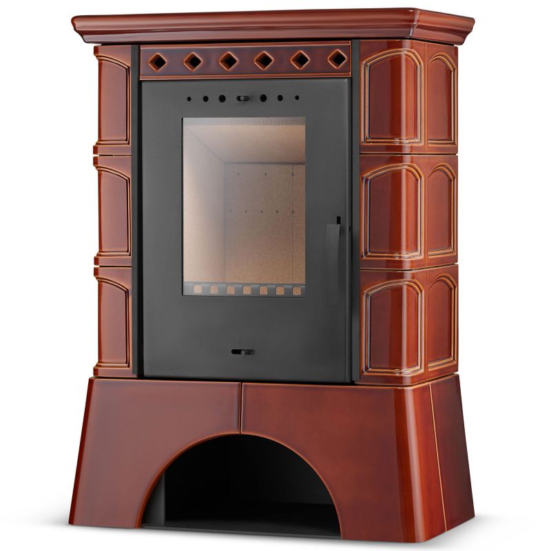 Piec kominek kaflowy wolnostojący koza ATOL 10 kW kolor honey