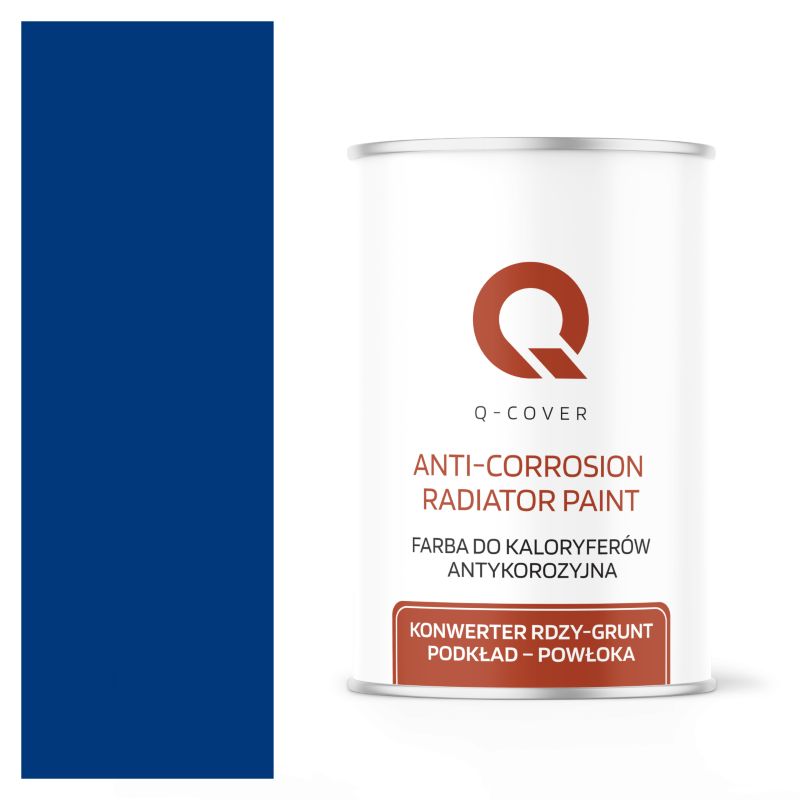 Farba do Kaloryferów Antykorozyjna Q-Cover Niebieski ultramarynowy RAL5002 Mat 1L