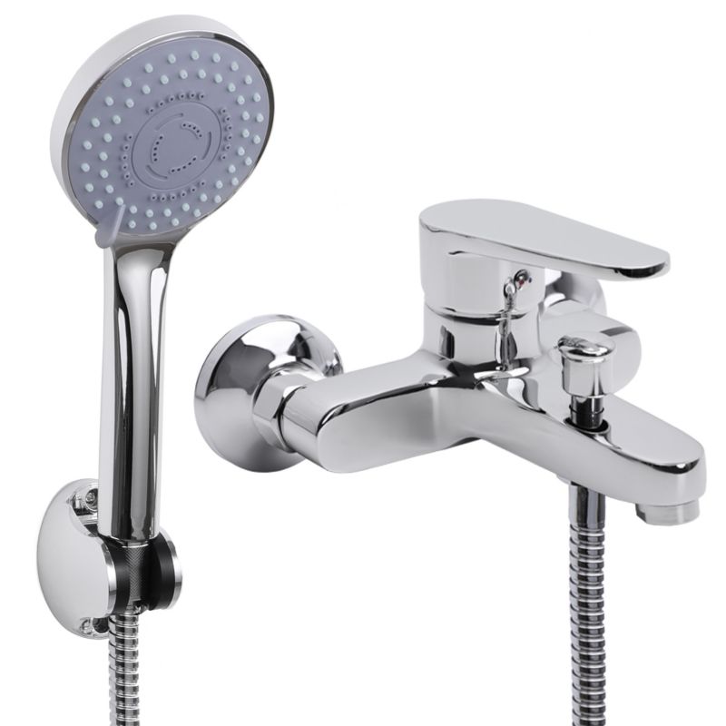 Bateria wannowa DARI - YOKA HOME prysznicowa ścienna natryskowa srebrna - 1 szt.