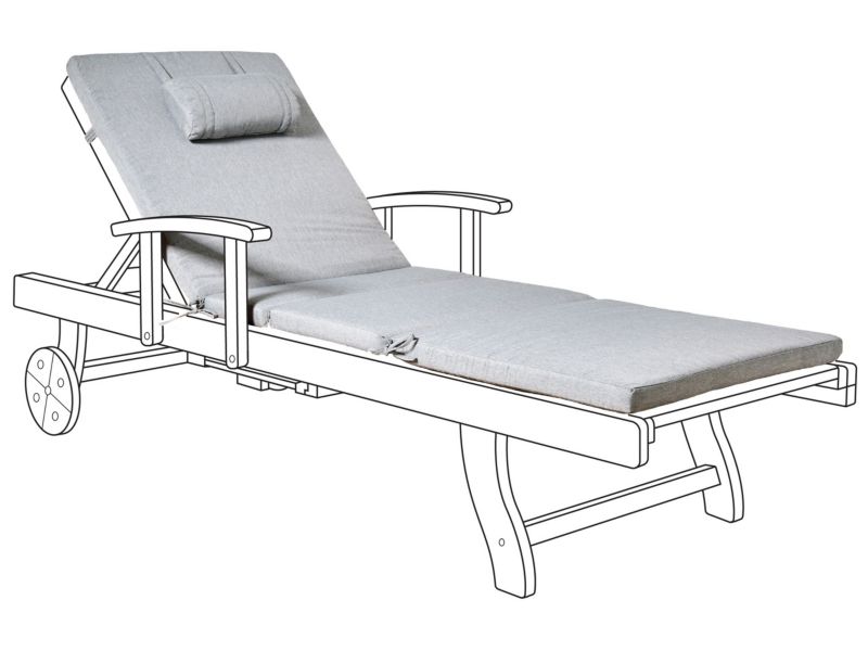 Poduszka na krzesło ogrodowe Toscana/java/amantea premium 188 x 59 cm Szary 1 szt.