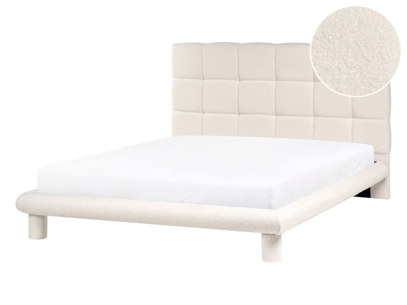 Łóżko Boucle Cressat 140 x 200 cm Złamana biel 1 szt.