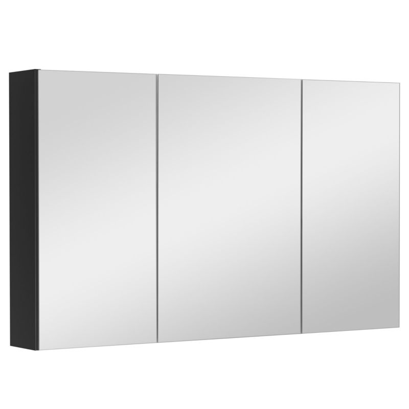 Szafka łazienkowa z lustrem MyFurni, 100 cm, czarna matowa, wisząca, lustrzana, 1 szt.