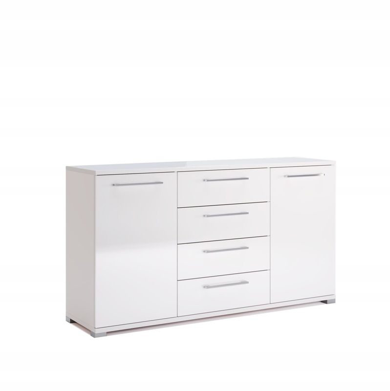Komoda Flory biała połysk 150 cm z szufladami nowoczesna do salonu Intesi 1 szt.
