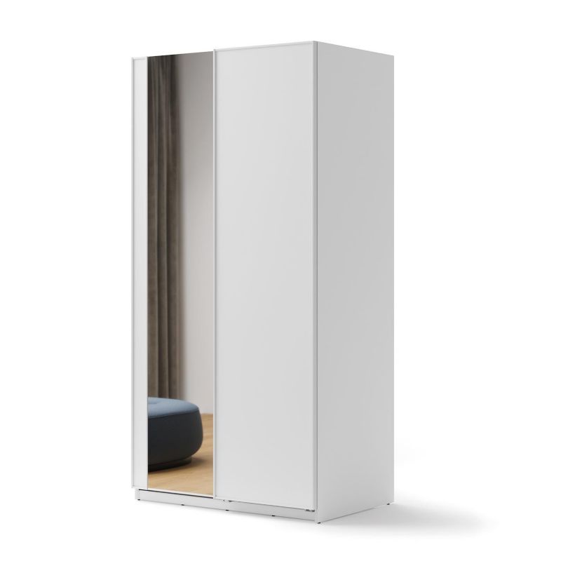 Szafa Bettso Maxi 120 kompaktowa przesuwna dwudrzwiowa z 2 drążkami na ubrania i 5 półkami biały 1szt.