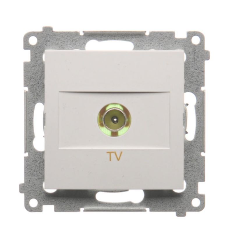 Gniazdo Antenowe Pojedyncze 1X Simon 54 TV Białe Końcowe Podtynkowe 1 szt.