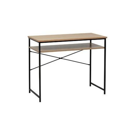 Biurko Aliaj 5FIVE SIMPLY SMART biurko loftowe naturalny dąb czarne industrialne do pracy 90 cm 1 szt.