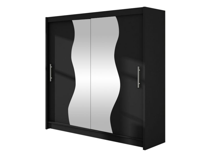 Szafa MIRJAN 24 z drzwiami przesuwnymi Begas czarny/lustro 1 szt.