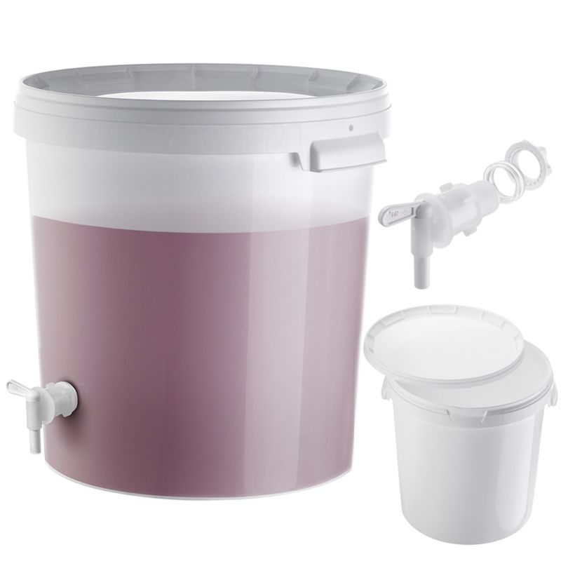 Wiadro fermentacyjne KADAX Zestaw z pokrywą i kranem obrotowym białe 33L 1 szt.