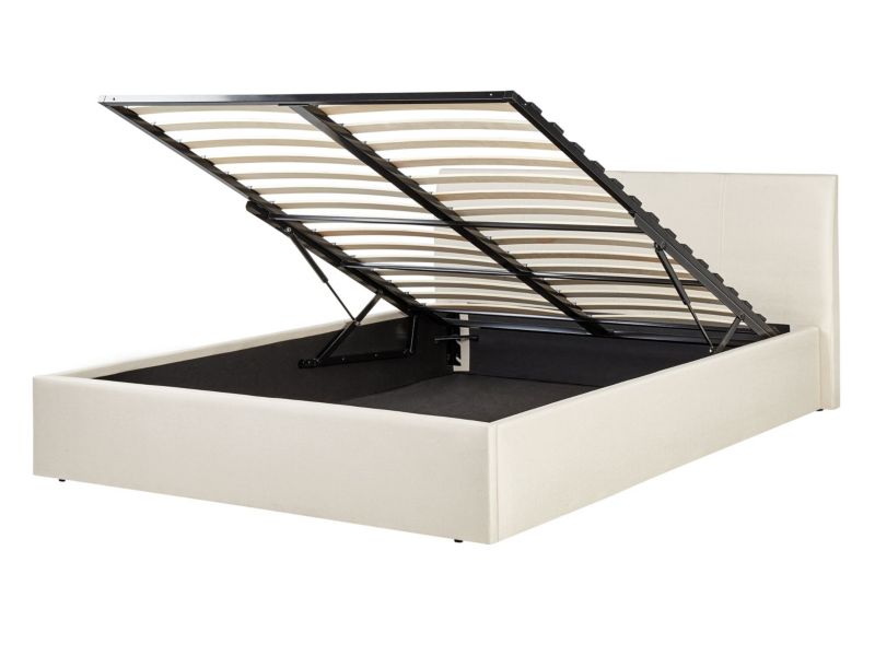 Łóżko z pojemnikiem Orbey 140 x 200 cm Jasnobeżowy 1 szt.