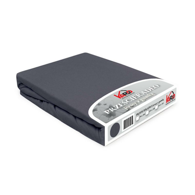 Prześcieradło jersey z gumką KARO 140x200 antracyt 1 szt.