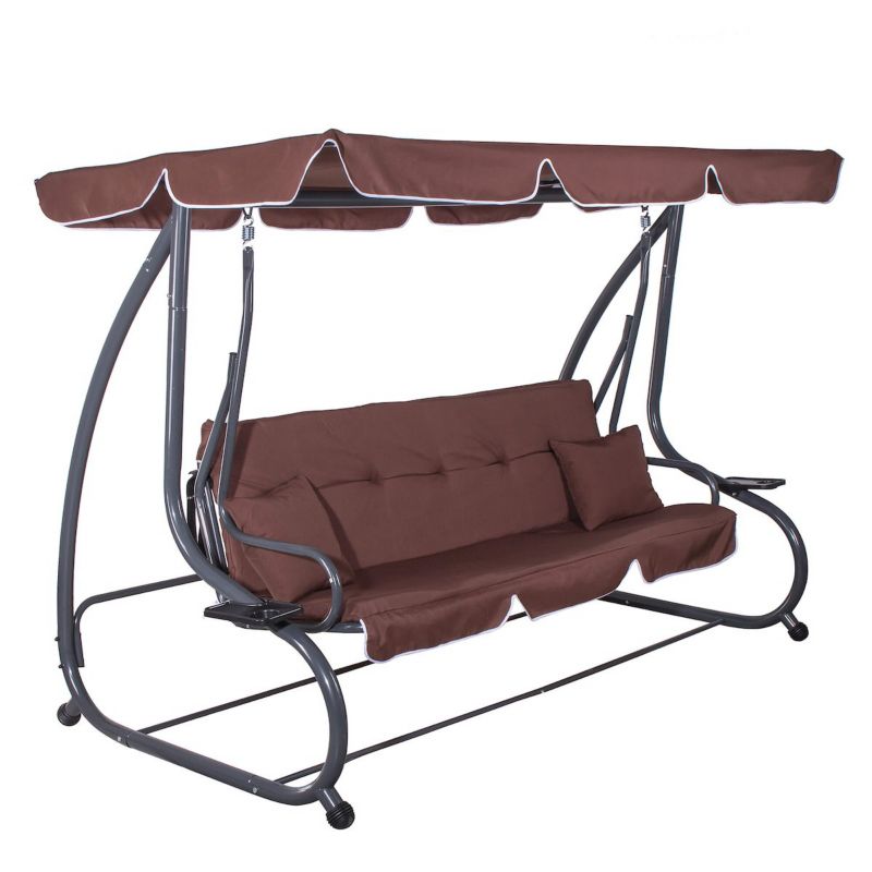 Huśtawka ogrodowa Springos linda 4 osobowa brązowa 1 szt.