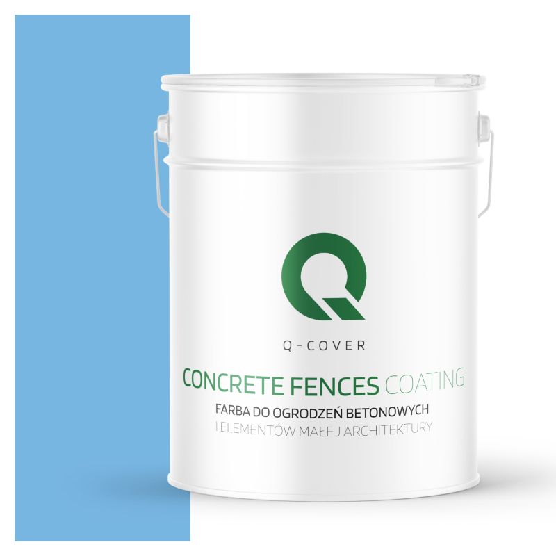 Farba do Ogrodzeń i Płotów Betonowych Q-Cover Błękitny F116 10L