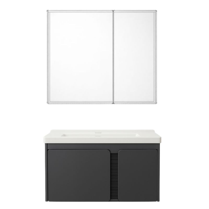 Szafka Łazienkowa szara Zestaw Granitan Umywalka Lustro Wisząca Nowoczesna Luxoris 1 szt