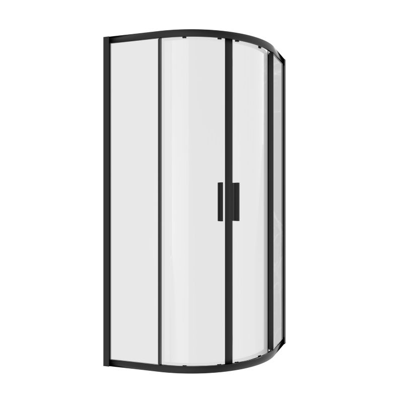 Kabina prysznicowa półokrągła przesuwna Ravak Blix Slim BLSCP4 80 czarna szkło transparentne 1 szt