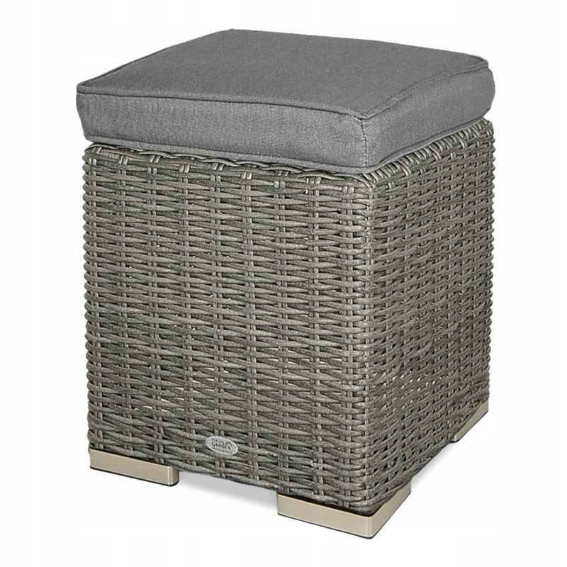 Pufa Ogrodowa Focus Garden Siedzisko Trivento Technorattan na Taras Balkon szara 1 szt