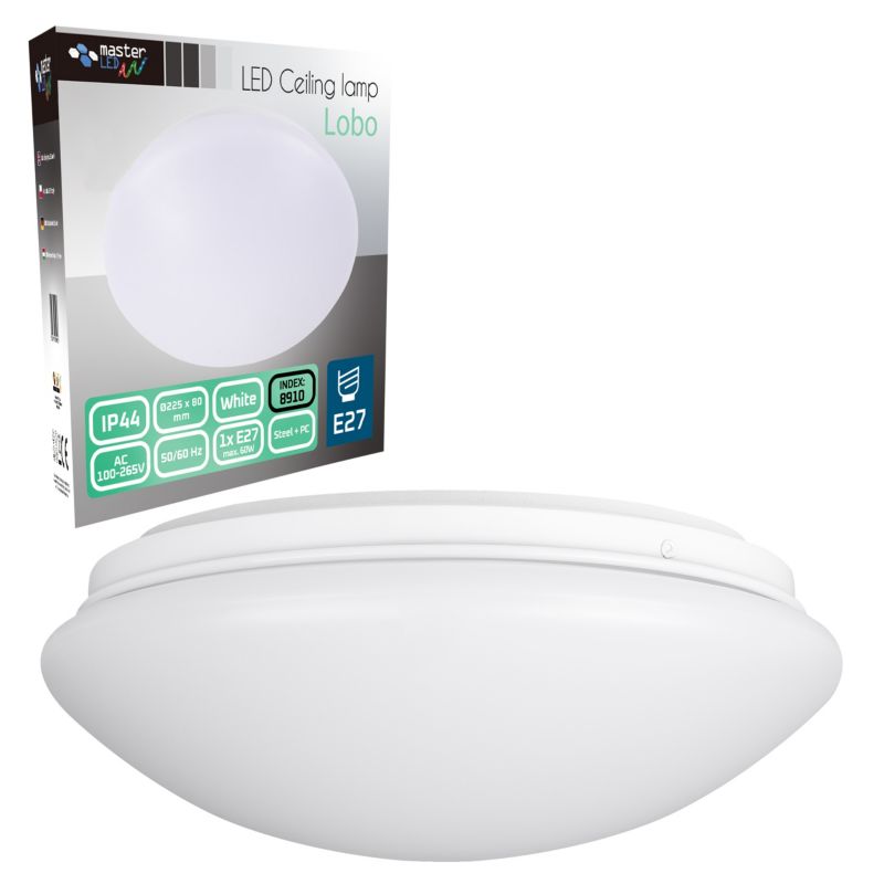 Plafon MasterLED LOBO 1xE27 IP44 Okrągły Biały oprawa lampa do domu 1 szt.
